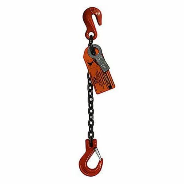 Sngl Leg Chain Slng, 3/8 in L, 16 in L, Grab Hook to Slip Hook, 8,800lb Lmt, Hsi, Mfr#: 10SGS3/8-16